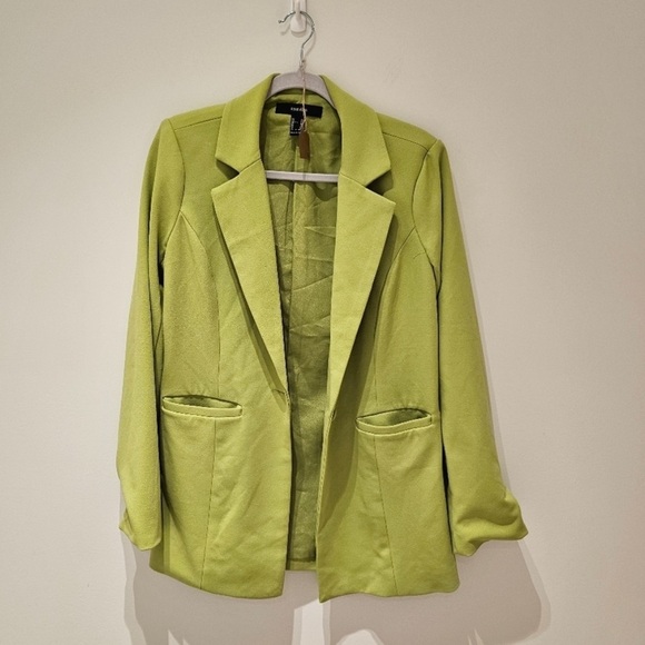 F21 Green Single-breasted Blazer M - Picture 3 of 14